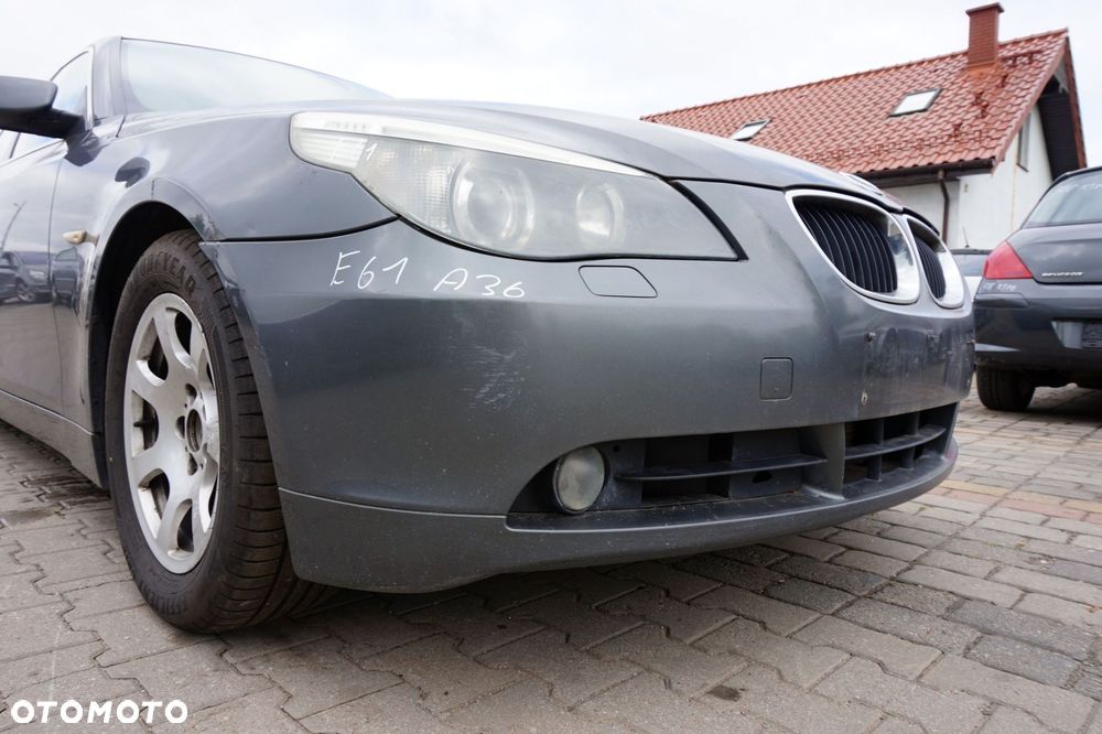 MASKA ZDERZAK BŁOTNIKI LAMPY 5 E61 A36 XENON ADAPTVE SPRYSKI  BMW 2003-2007 SZARY TITANGRAU PRZÓD KOMPLETNY - 9