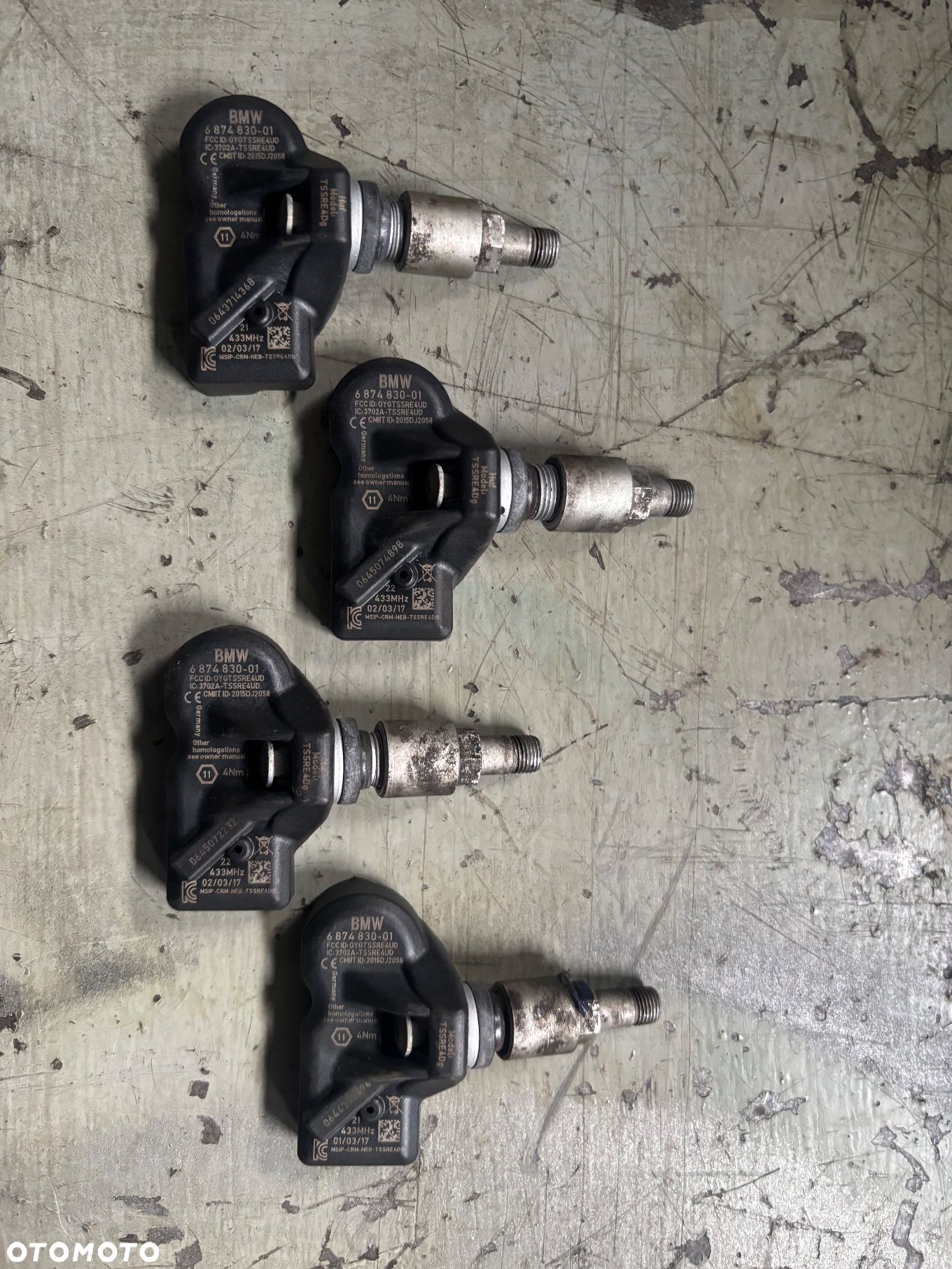 BMW CZUJNIK CISNIENIA POWIETRZA TPMS 6874830 KOMPLET - 1