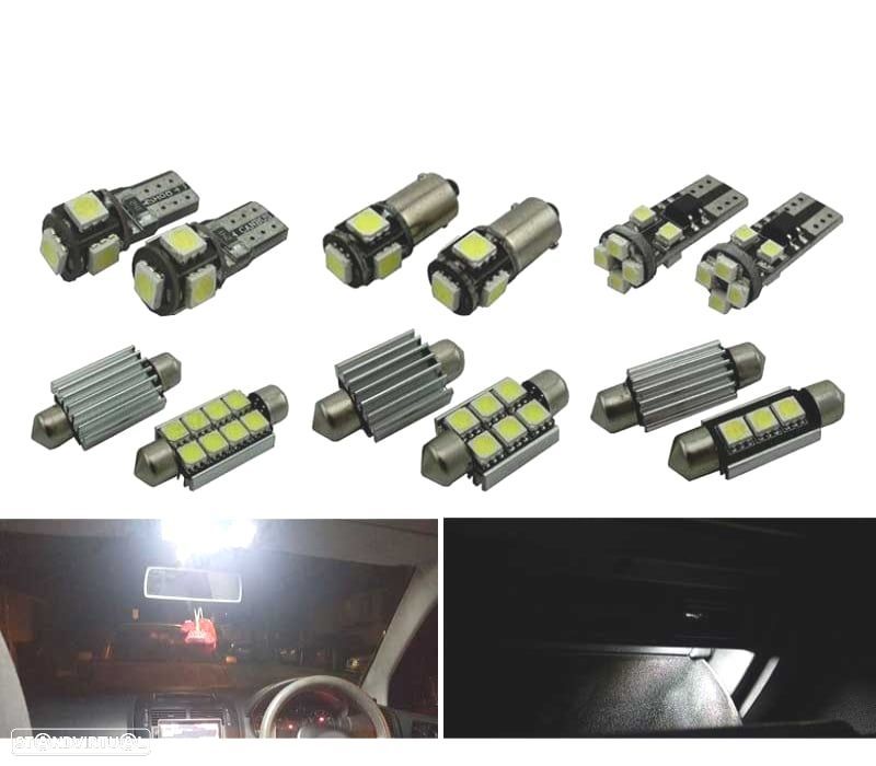 KIT COMPLETO DE 12 LAMPADAS LED INTERIOR PARA VOLKSWAGEN VW POLO MK4 9N 9N3 02-09 - 1