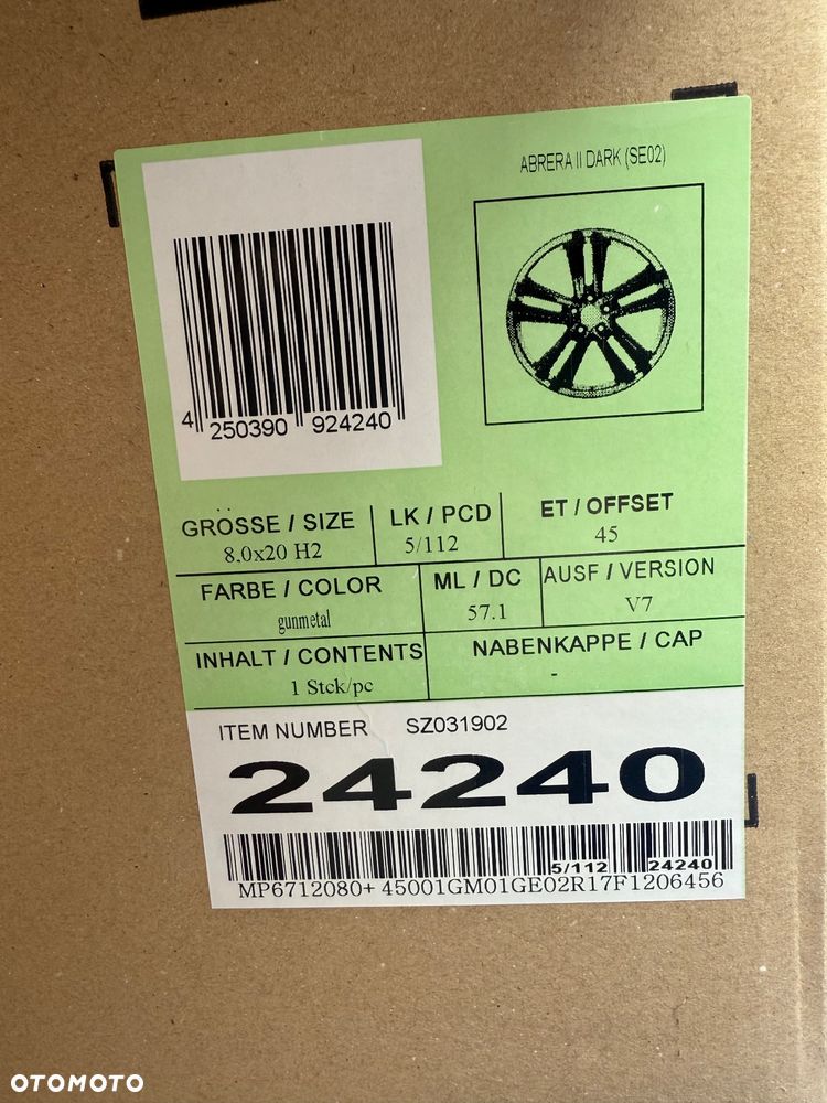 Felgi aluminiowe 20” 5x112 ET45 8.0Jx20H2 do Volkswagen – Felgi Demo - 5