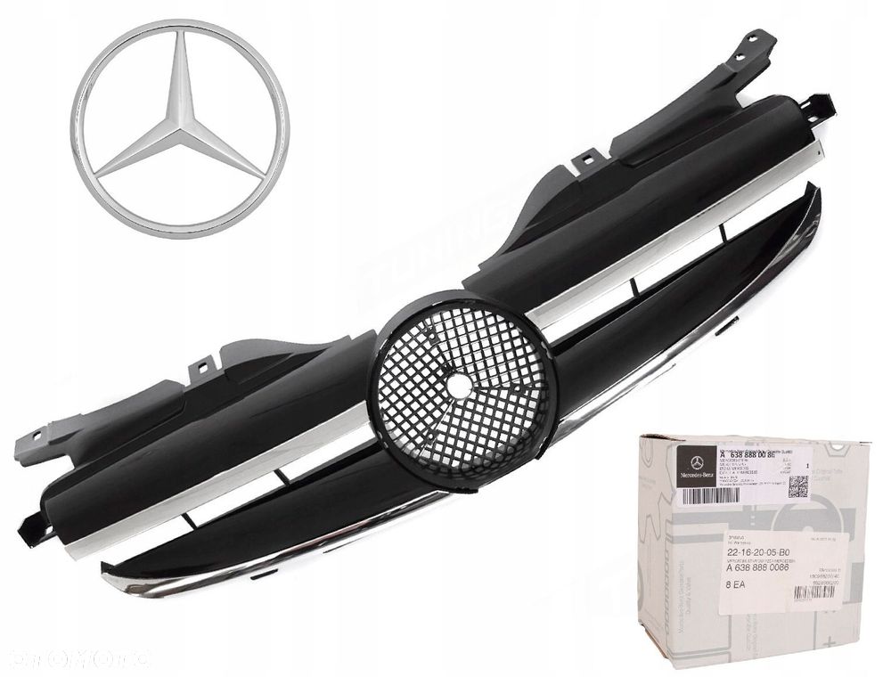 Atrapa Grill Kratka Tuning Avantgarde Amg + Logo Mercedes SLK R 170 1996-05 - 1