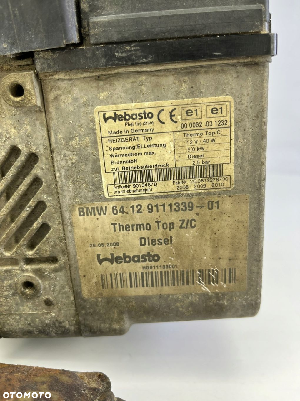 WEBASTO OGRZEWANIE POSTOJOWE WYDECH PILOT BMW E60 E61 DIESEL 9111339 - 3