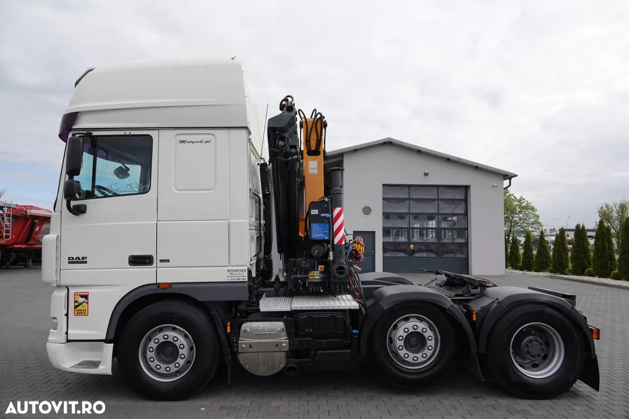 DAF XF 105.510 / TRACTOR IMPINGAT / + HDS COPMA 160.5 / EXTENSIUNE - 13 M / CAPACITATE DE RIDICAT - 7.040 KG / IMPORTAT - 8