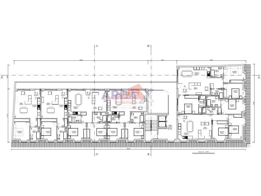 T1 - 3º andar - FRAÇÃO U - Grande imagem: 2/30