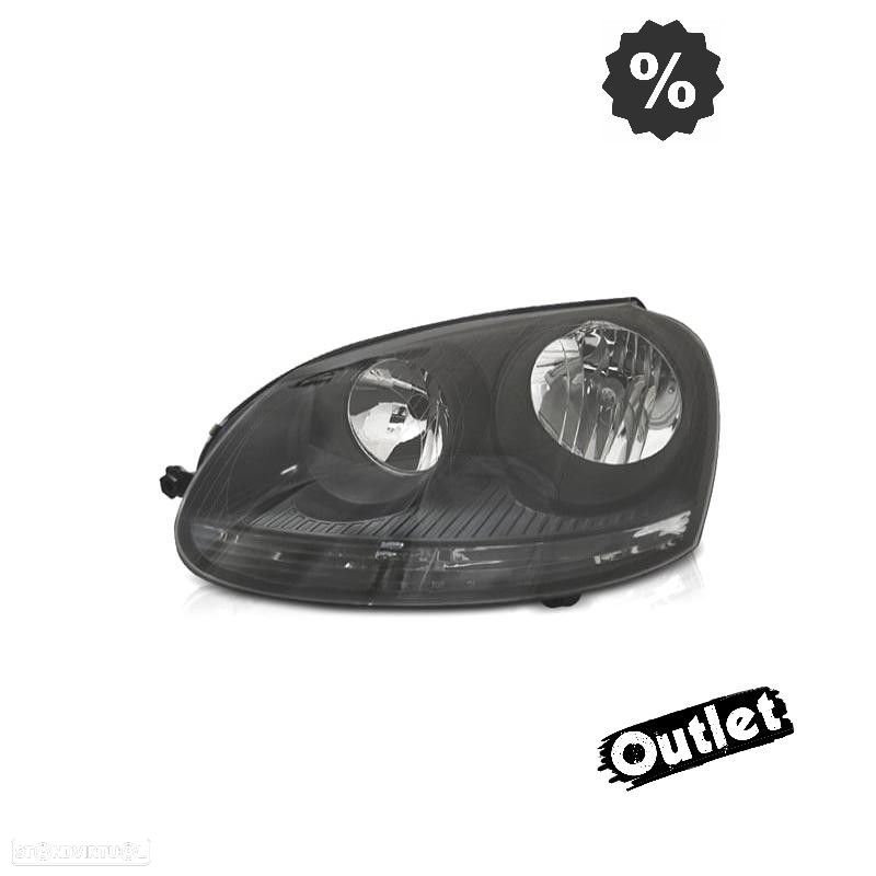 R017520C1 FAROL ESQ OPTICAS PARA VOLKSWAGEN VW GOLF V 03-08 FUNDO PRETO - 1