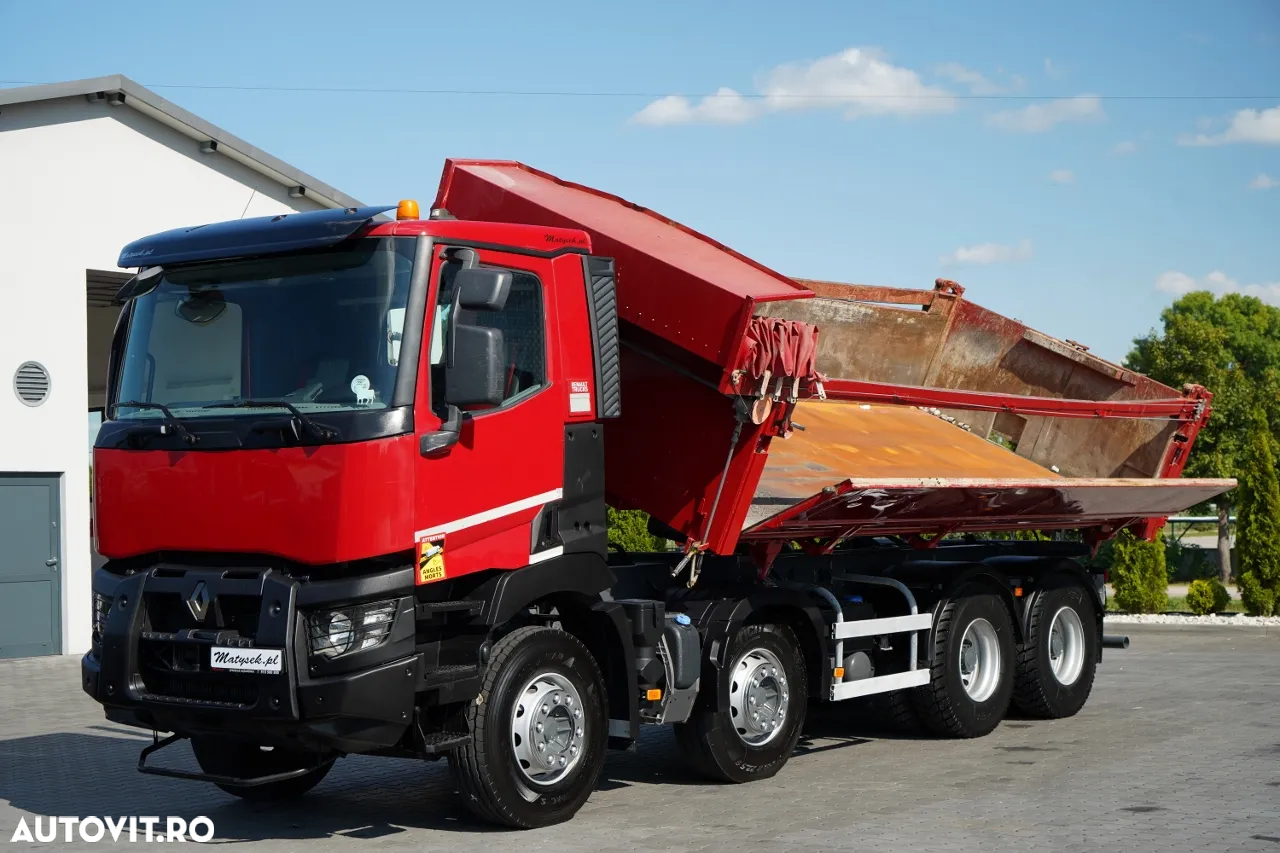 Renault C 430 / 8x4 / BASCULATOR DUBLU - 6M / HAYON HIDRODOXY / TRAPĂ / ANVELOPE 100% / IMPORTAT - 2