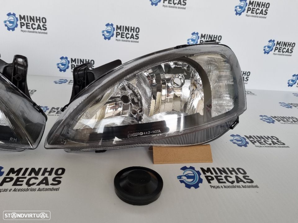 Faróis Opel Corsa C Fundo Preto - 5
