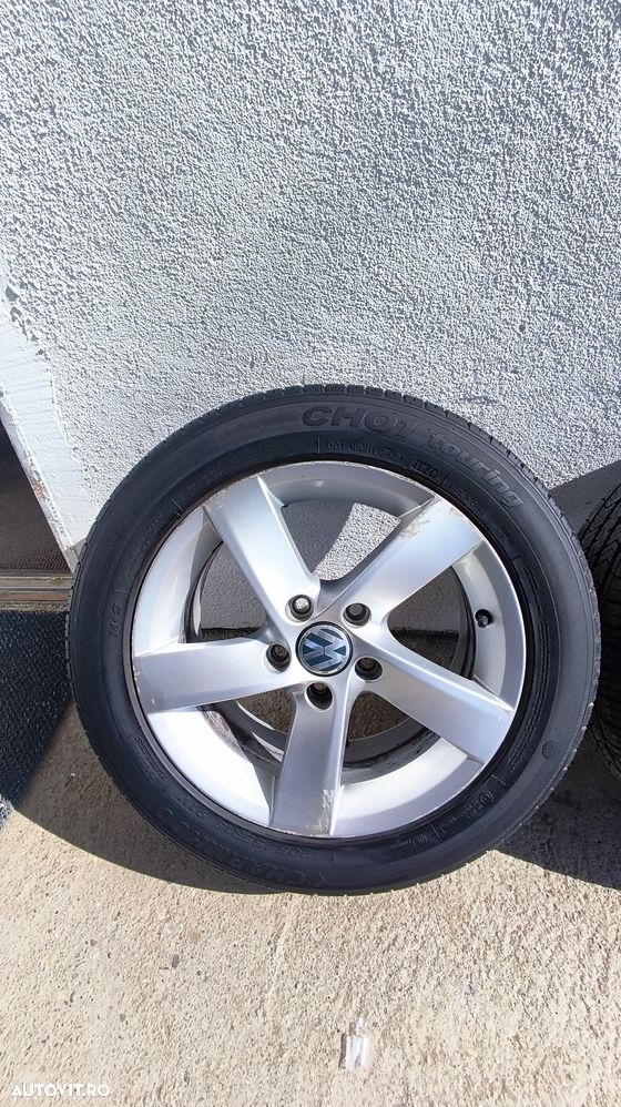 Jante Aliaj 5x112 R16 Barcelona Volkswagen 7JET45 anvelope vara 205/55/16 - 5