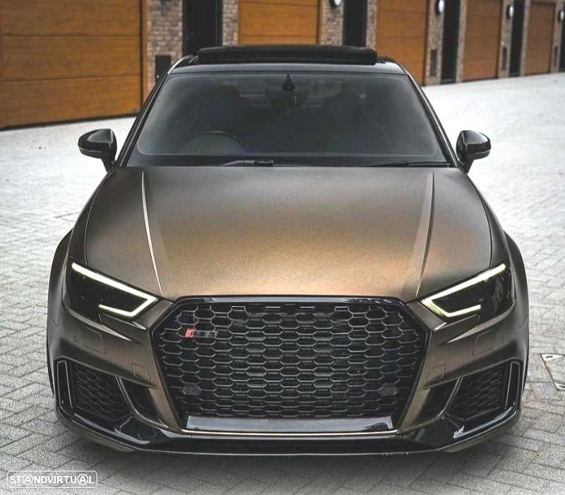 GRELHA AUDI A3 8V 17-19 LOOK RS3 PRETO BRILHANTE - 4