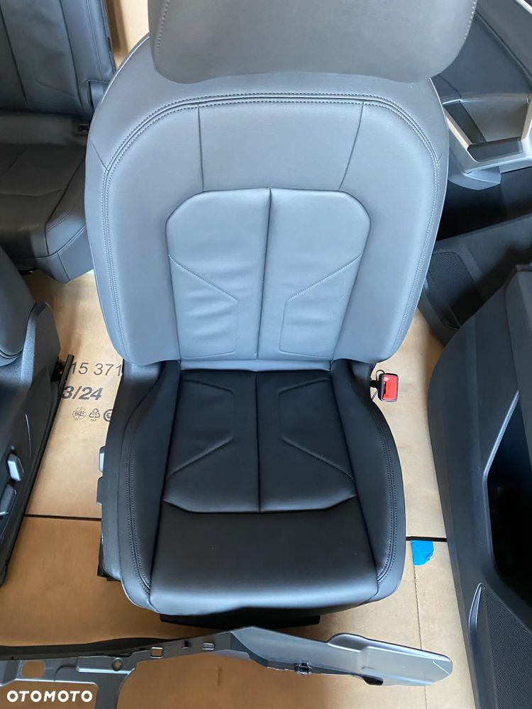 Audi Q3 83A kompletny środek Fotel fotele kanapa skóra boczki czarne 26km - 3