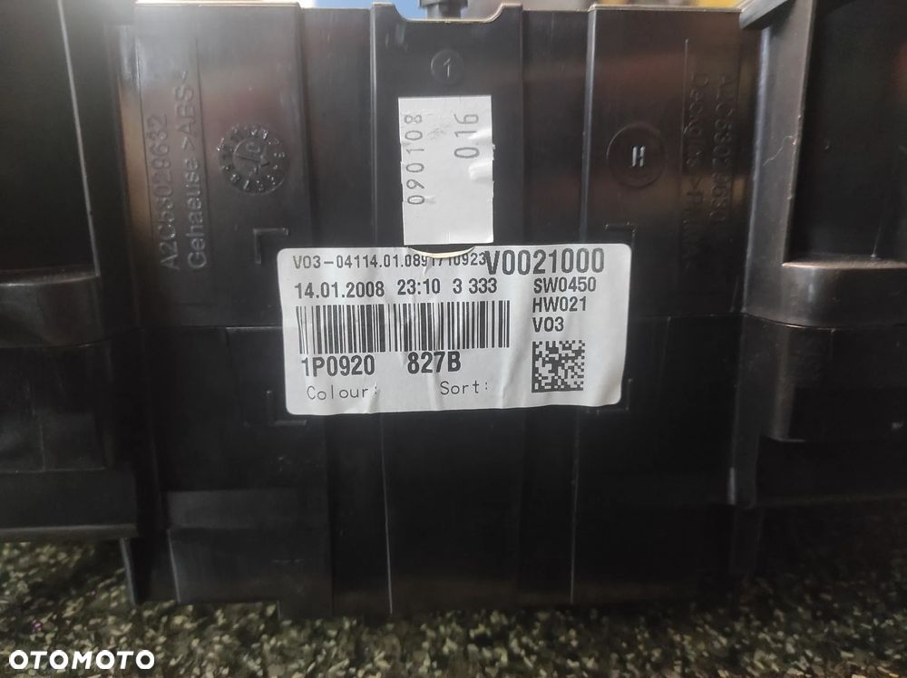 LICZNIK ZEGARY SEAT LEON 2 ALTEA TOLEDO 3 ALTEA XL 1P0920827B WYSYŁKA !!! - 2