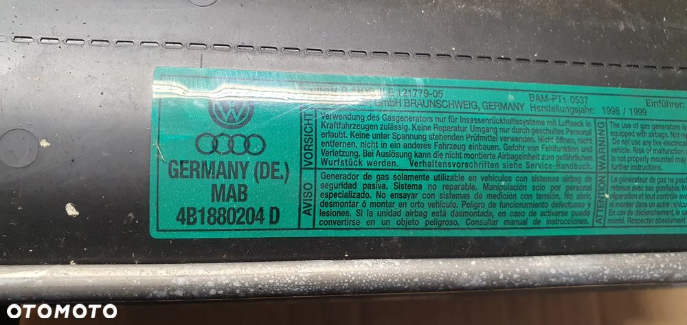 Poduszka Airbag pasażera Audi A6 C5 4B1880204D - 6