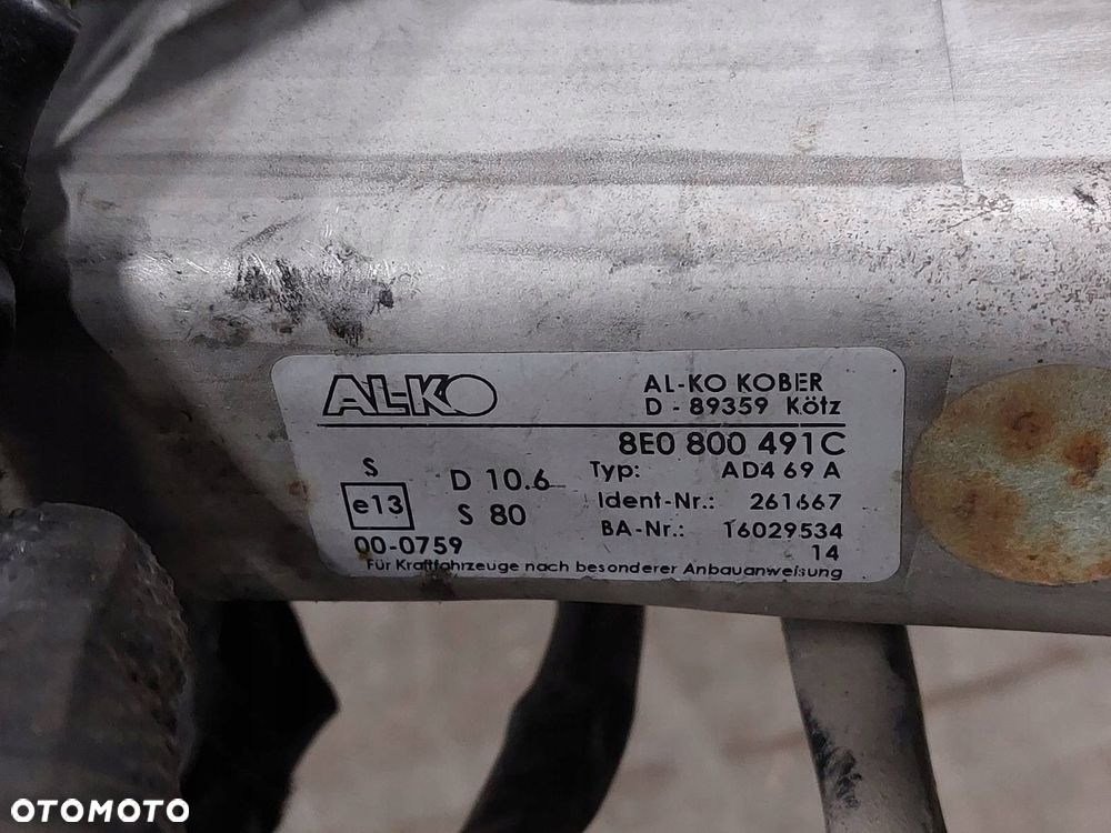 HAK HOLOWNICZY TABLICZKA WIĄZKA BRAK KULI AUDI A4 B6 8E0800491C KOMBI - 4