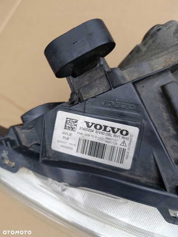 VOLVO V60 LAMPA PRAWA PRZÓD PRZEDNIA EUROPA 31420254 - 3