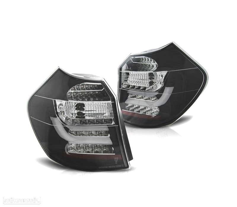 FAROLINS TRASEIROS LED BMW E81 E87 07-11 BARRA LED PRETA - 1