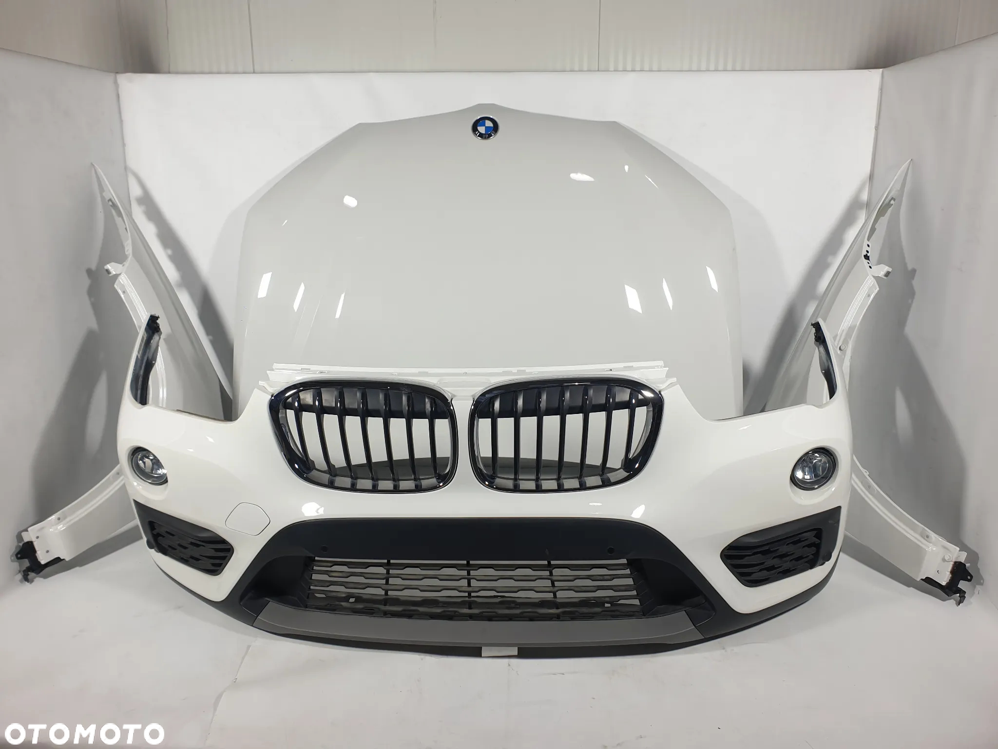 BMW X1 F48 A300 ALPINWEISS KOMPLETNY PRZÓD MASKA  POKRYWA SILNIKA BŁOTNIK BŁOTNIKI LEWY PRAWY PRZÓD ZDERZAK PRZÓD PAS PRZEDNI WZMOCNIENIE CZOŁOWE PAS CHŁODNIC CHŁODNICE WENTYLATOR LAMPY PRZÓD PRAWA LEWA LAMPA LAMPY FULL LED  2.0 D diesel NOWY POTESTOWY! - 7