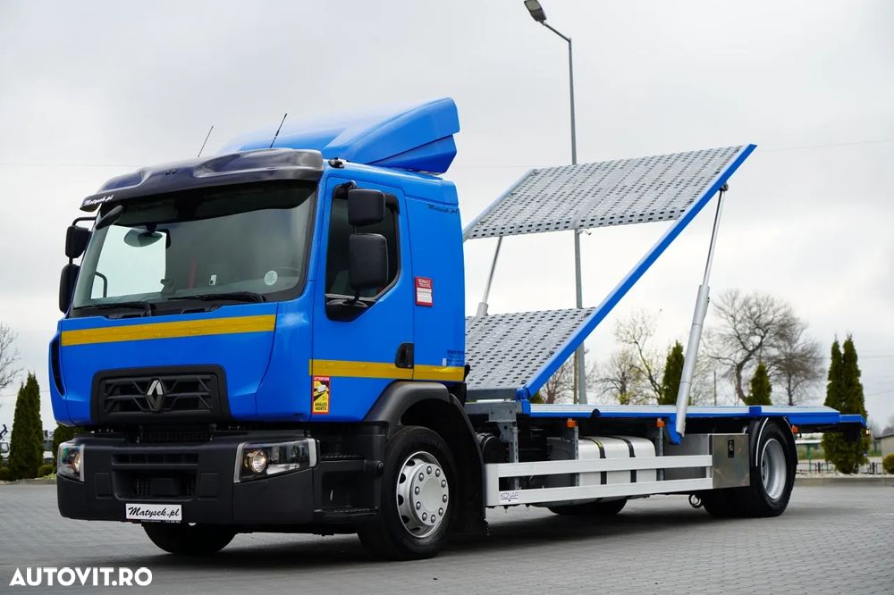 Renault D WIDE 380 DE11 / 4X2 / CAMION DE REMORCAJE 8 M / TRANSPORT AUTO / PLATFORMĂ / TROLIU / - 2