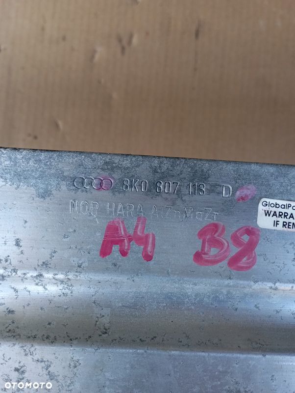 AUDI A5 8T A4 B8 2.0 TFSI WZMOCNIENIE BELKA ZDERZAKA PRZÓD 8K0807113D - 4