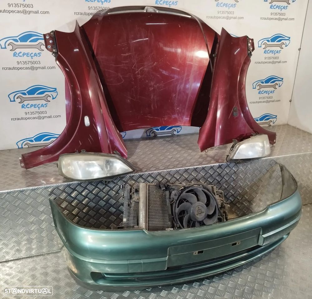 FRENTE COMPLETA OPEL ASTRA G T98 CAPOT PARACHOQUES GUARDA-LAMAS OTICAS FRENTE FIBRA RADIADOR VENTILADOR REFORÇO - 4