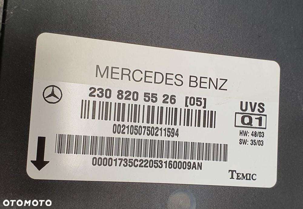 MODUŁ STEROWNIK DACHU MERCEDES SL R230 2308205526 - 3