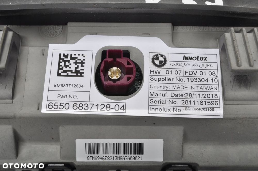 BMW F21 WYŚWIETLACZ NAWIGACJI EKRAN 6837128 - 2