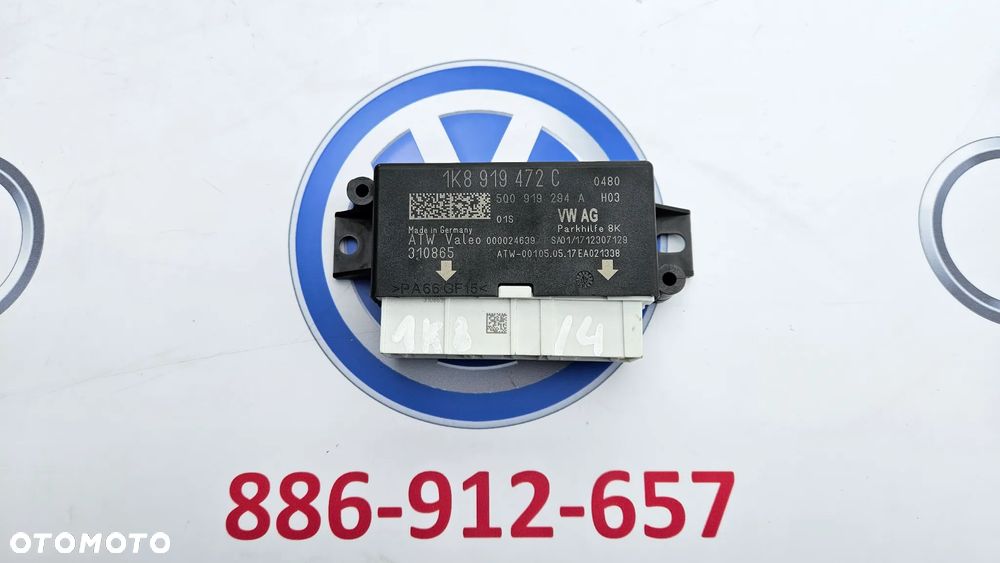 VW Jetta VI VW CC VW Scirocco Moduł czujników parkowania PDC Sterownik PDC 1K8919472C - 1