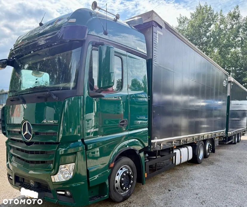 Mercedes-Benz ACTROS 2545 BIGSPACE 6x2 AUTOMAT RETARDER OŚ PODNOSZONA 2xALUTANK KLIMA LODÓWKA FIRANKA DŁ:7.70m NOWA PLANDEKA + TANDEM SCHWARZMULLER FIRANKA DŁ:7.70m NOWA PLANDEKA OSIE BPW ZESTAW PRZESTRZENNY 120m3 2015r EURO 6 IGŁA - 2
