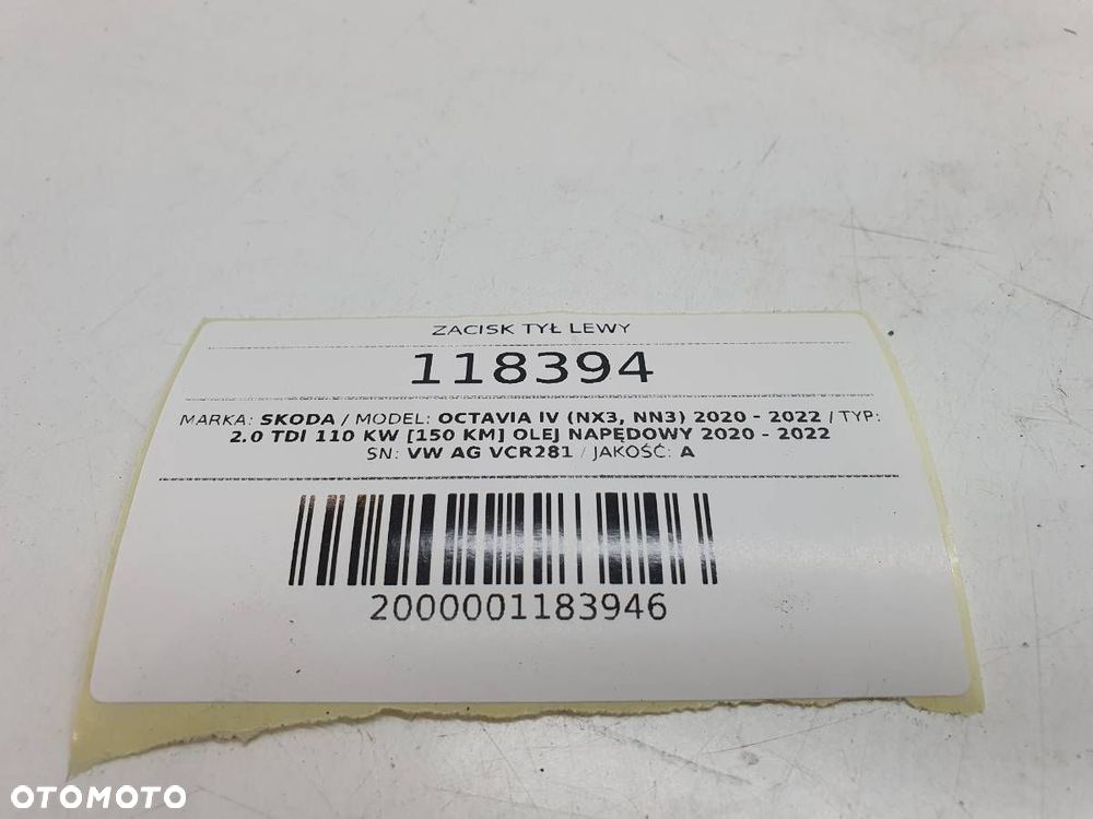 ZACISK HAMULCOWY TYŁ TYLNY LEWY JARZMO SKODA OCTAVIA IV LIFT 2.0 TDI - 6