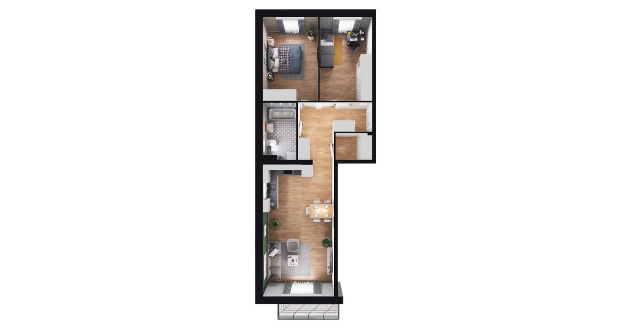 3-pokojowe mieszkanie 69m2 + balkon - Pełny obrazek: 2/17