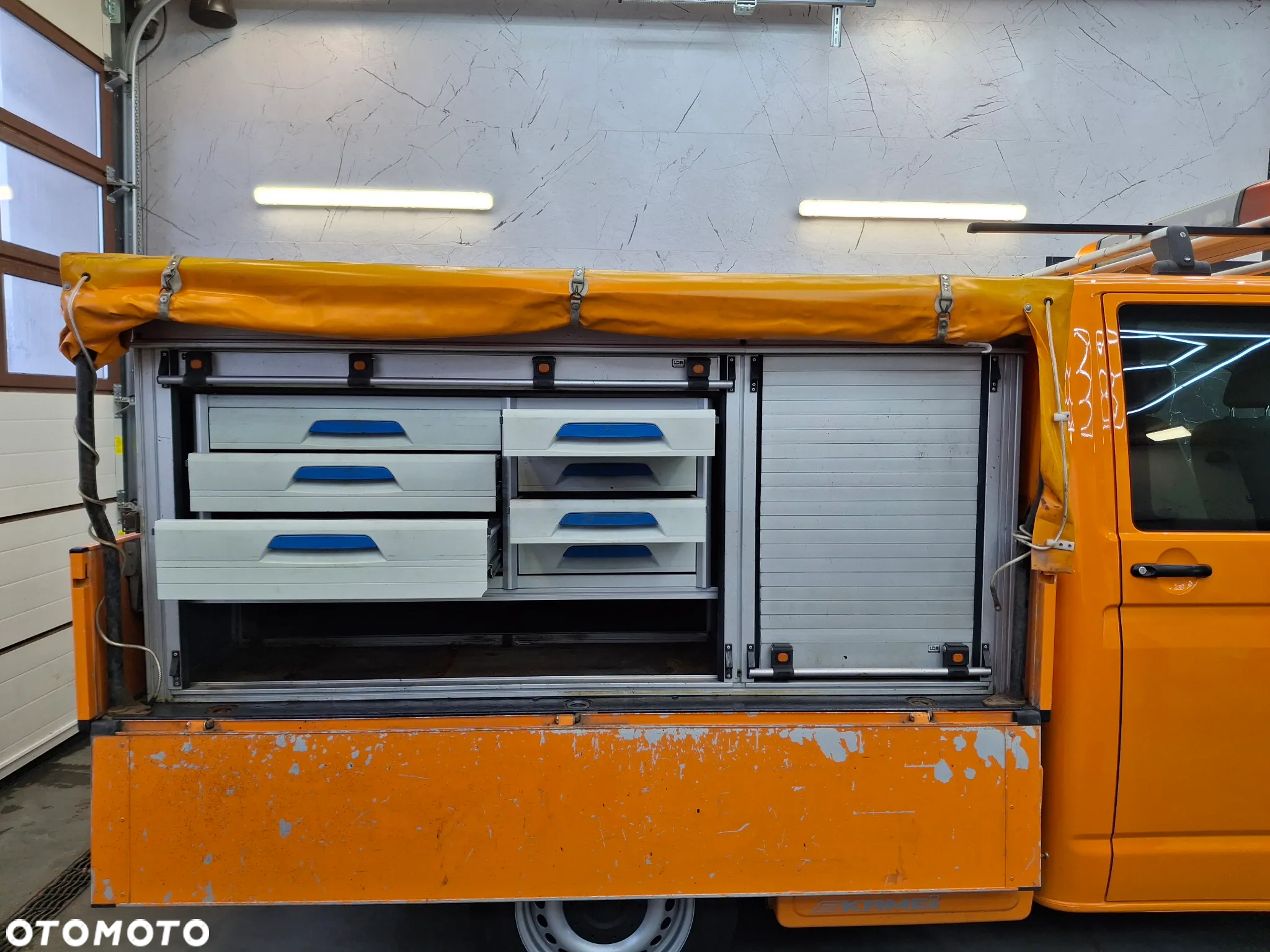 Volkswagen Transporter T5 Lift Doka Serwisowy Drogowy Półki Szuflady Warsztat - 10