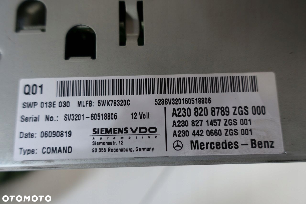 Mercedes R230 SL comand radio nawigacja 2308208789 - 7