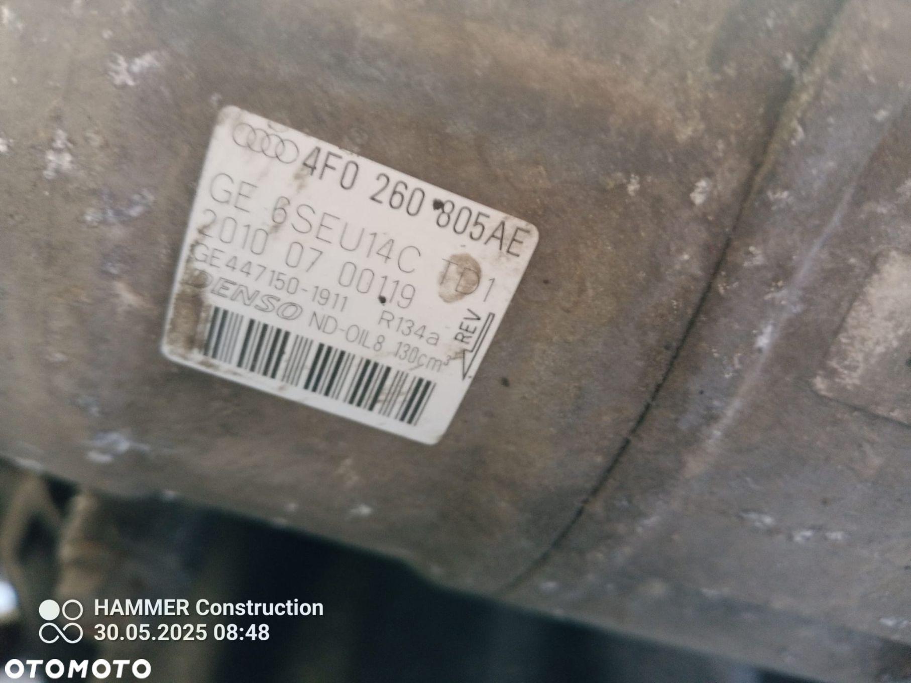KOMPRESOR KLIMATYZACJI SPRĘŻARKA A6 C6 2.0 TDI 4F0260805AE AUDI 2004-2008 - 1