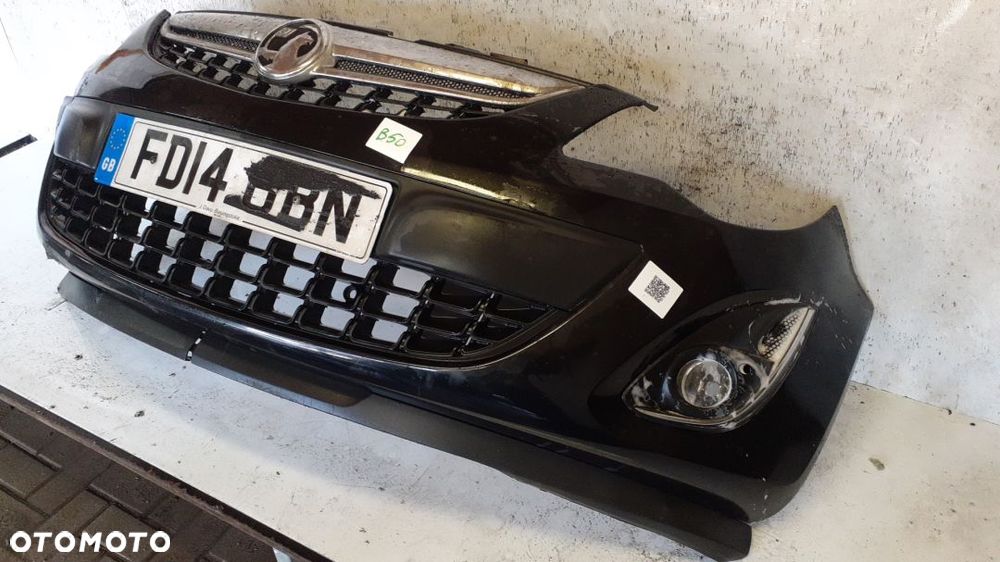 ^ ZDERZAK PRZÓD PRZEDNI DO OPEL CORSA D LIFT FL HALOGENY GRILL Z22C CZARNY - 3