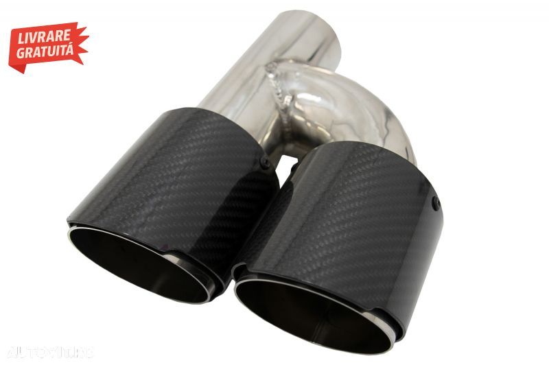 Difuzor Bara Spate si Ornamente toba Carbon Fiber Finisaj Lucios Audi A4 B8 Faceli- livrare gratuita - 10