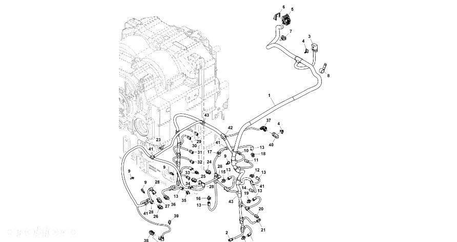 John Deere 9470RX - Wiązka przewodów RE590436 (Przekładnia Power Shift) - 1