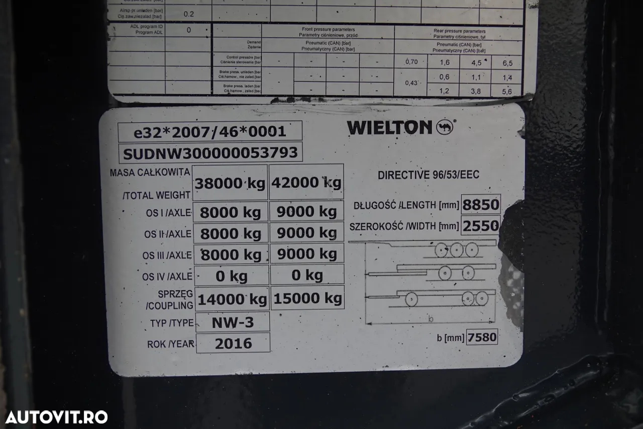 Wielton BASCULATOR 23 M3 / CAMION DIN ALUMINIU / AXĂ RIDICATĂ - 20