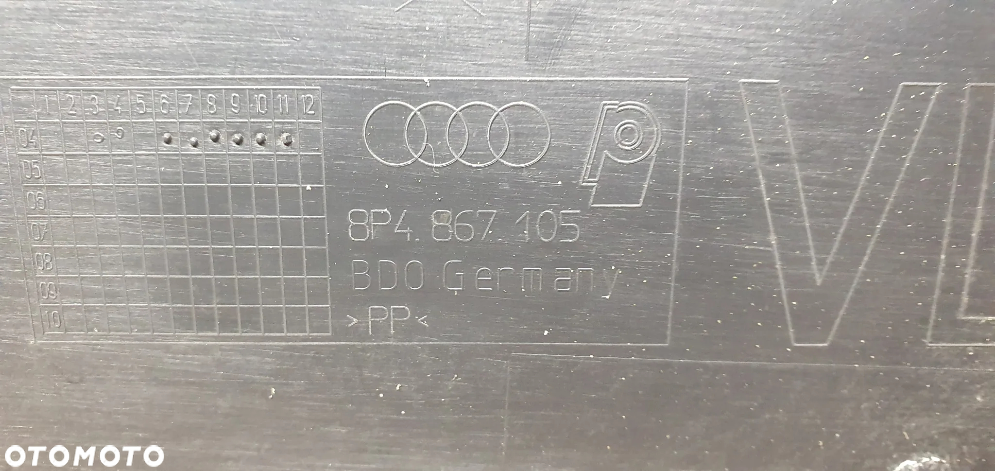 Boczek tapicerka lewy przód przednia lewa Audi A3 8P 5D 8P4867105 - 5