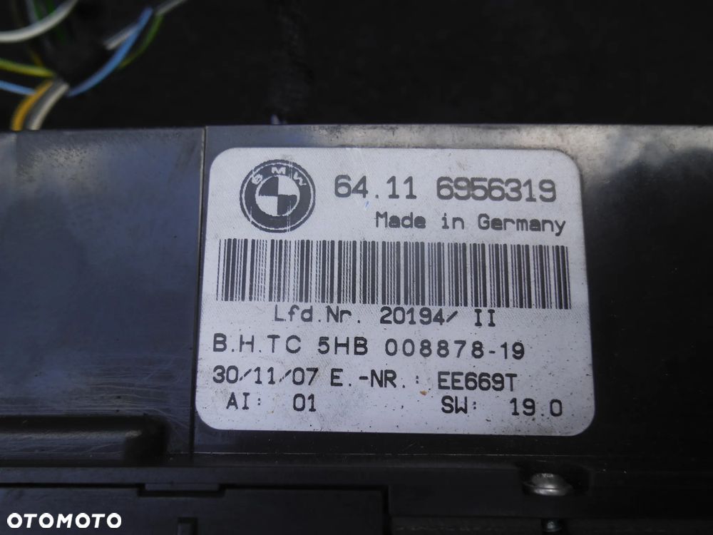 BMW E46 LIFT PANEL STEROWANIA PRZEŁĄCZNIK KLIMATYZACJI NAWIEWU KLIMATRONIK 6956319 WTYCZKI INSTAL - 7