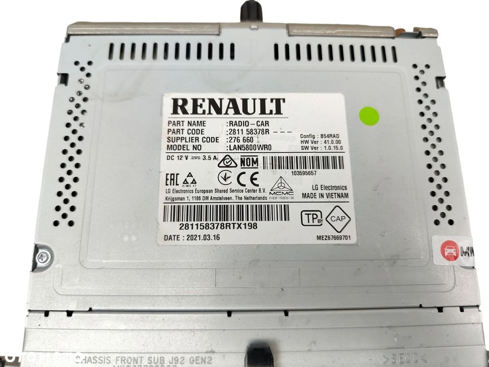 RADIO DACIA LODGY LIFT (2017-2022) 1.5 Blue DCI 115KM 281158378R - 4