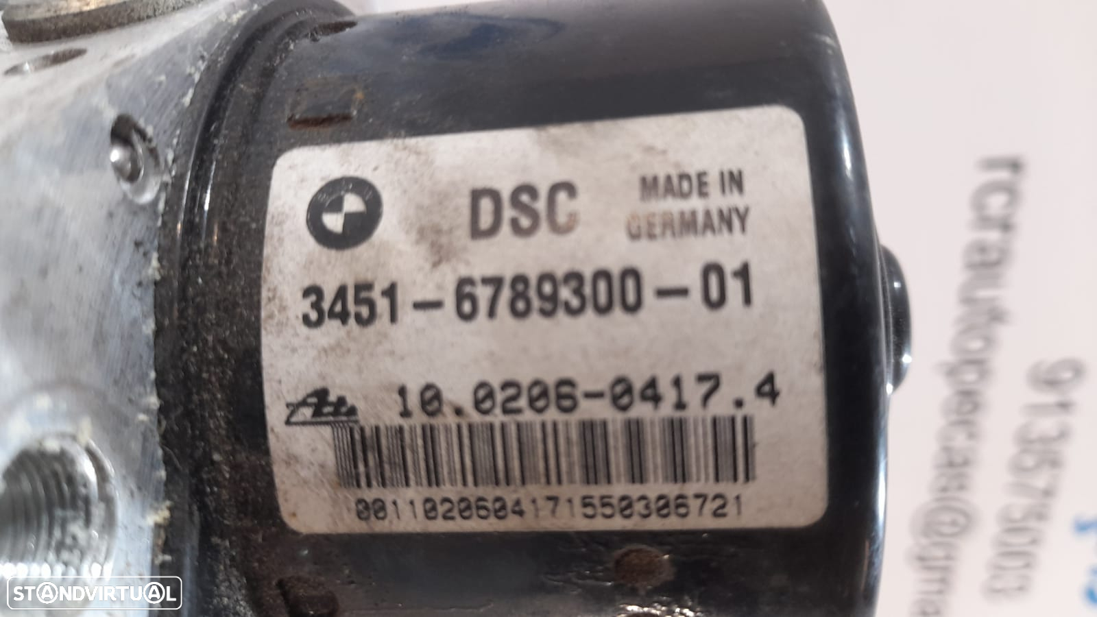 ABS MODULO BLOCO HIDRAULICO BMW SERIE 1 E81 120D 16V 163CV N47D20C 34516789300 6789300 6789301 E87 E82 E88 X1 E84 X3 E83 SERIE 3 E90 E91 SERIE 5 F10 F11 - 7