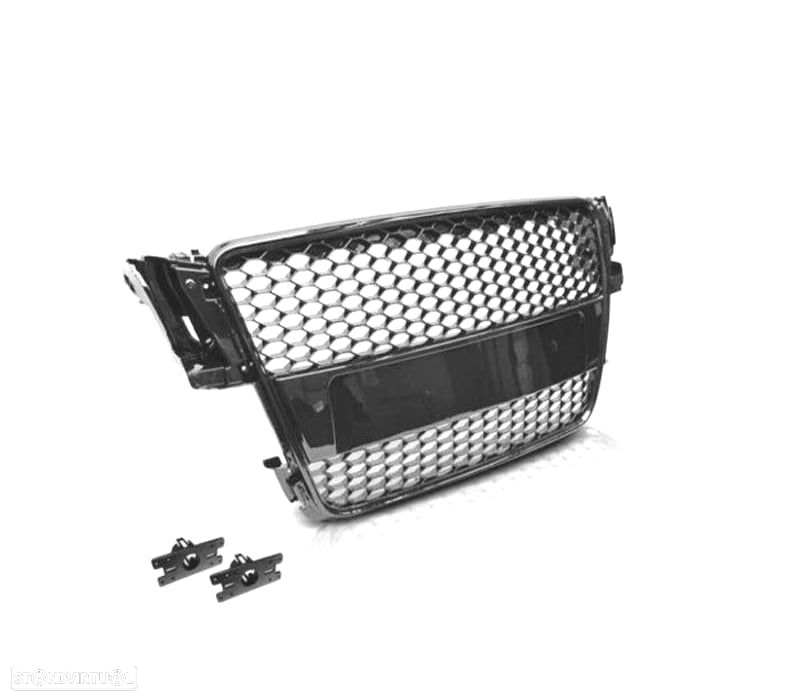 GRELHA FRONTAL AUDI A5 07-11 LOOK RS PRETO BRILHANTE - 2