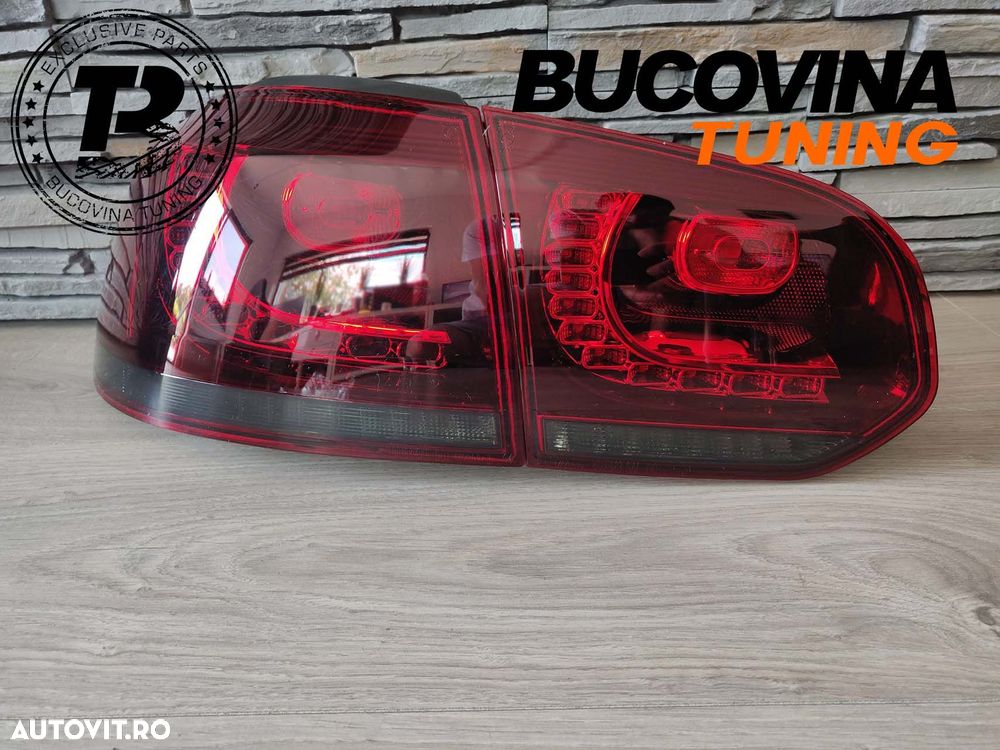 Stopuri Full LED compatibile cu VW Golf 6 VI R20 Smoke Design - 10