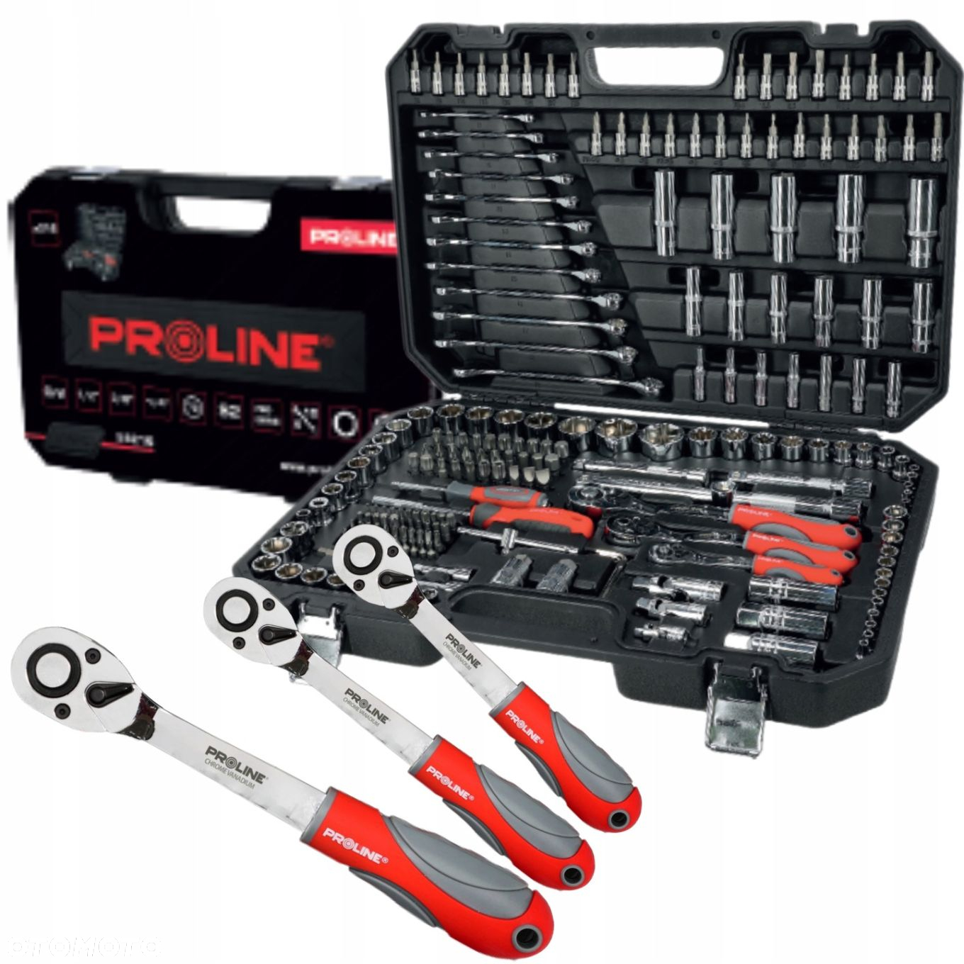 PROLINE ZESTAW KLUCZE NASADOWE 1/2" 1/4" 3/8" TORX BITY NASADKI CrV 216el - 4