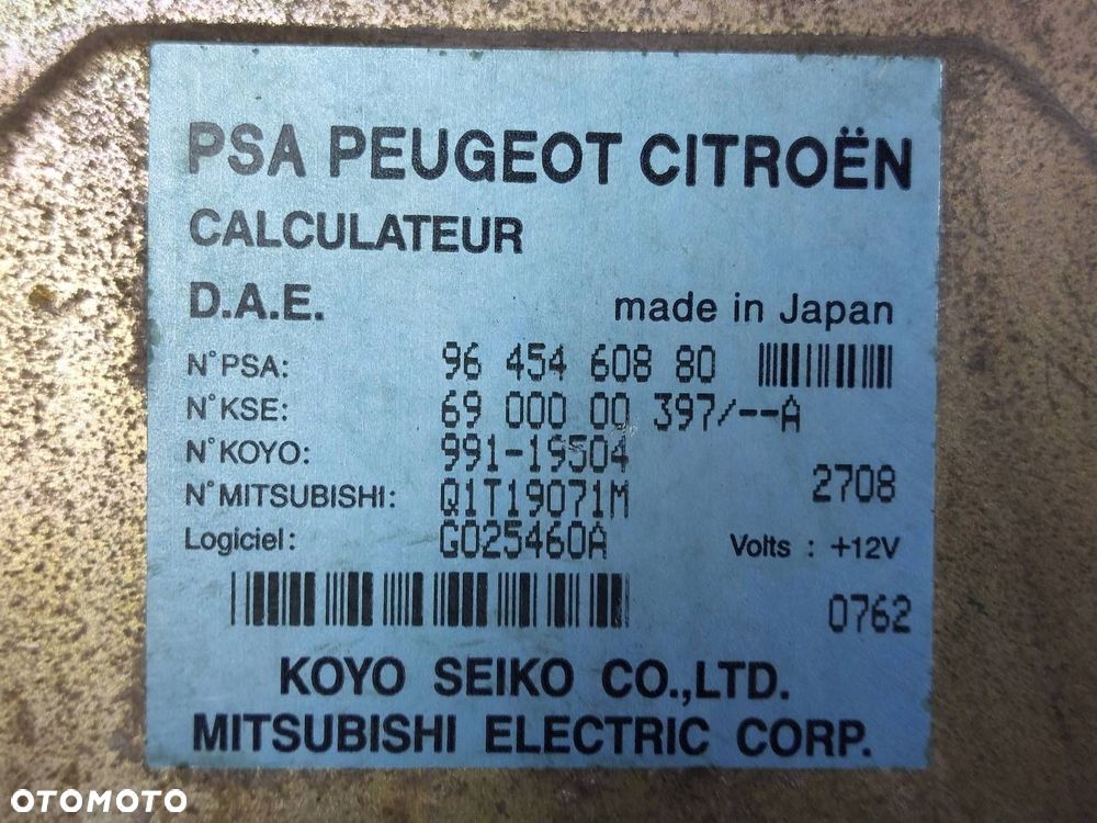 KOMPUTER MODUŁ STEROWNIK WSPOMAGANIA CITROEN C3 I 9645460880 - 2