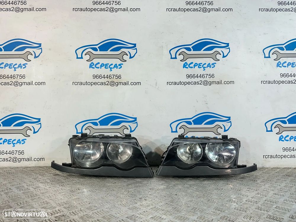 .Conjunto Oticas Farois Frontal Frente Esquerda Direita Halogenio Original BMW Serie 3 E46 Coupe Cabrio 7 165 906 7 165 905 1997 - 2006 - 2