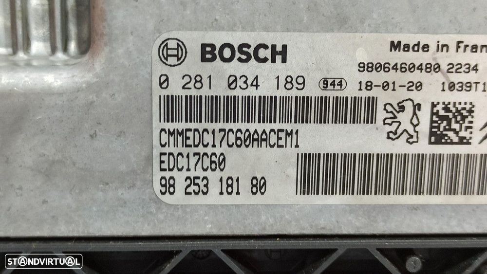 CENTRALINA DO MOTOR UCE CITROEN C4 PICASSO FEEL - 2