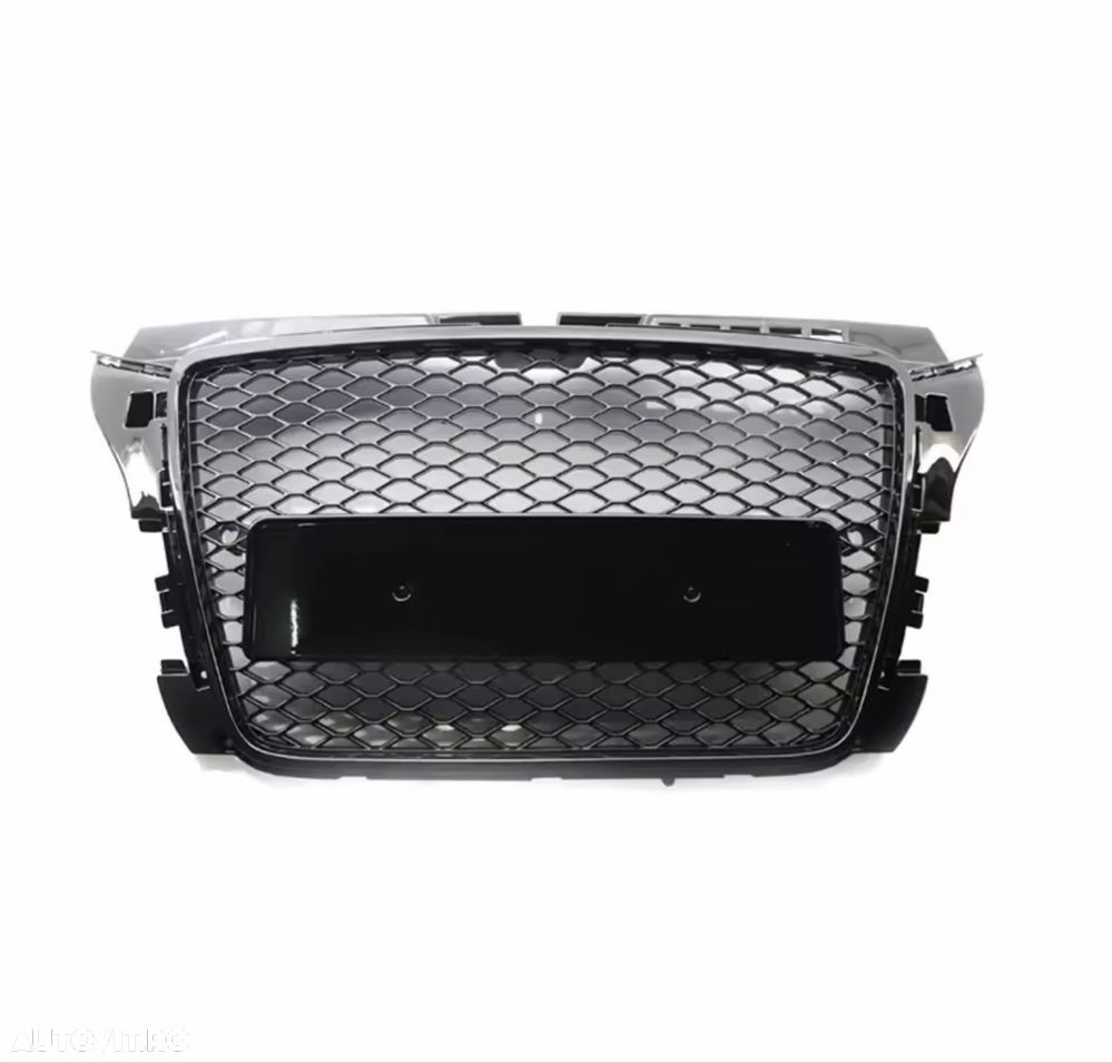 Grila Centrala Fagure Fara Sigla Logo Sport RS3 A3 8P Facelift FL 2008-2012 Negru Lucios Nou - 2