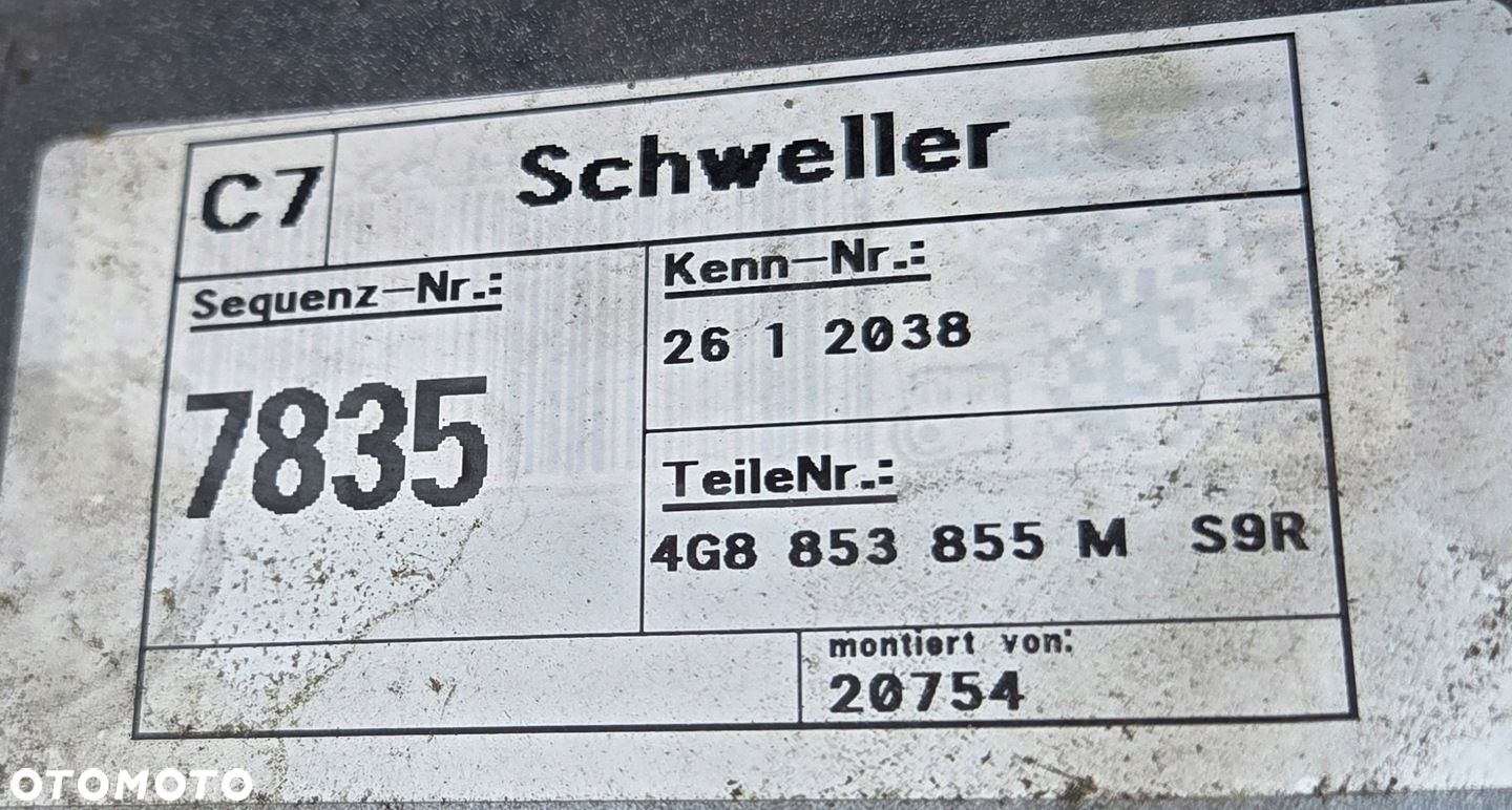 AUDI A7 C7 4G LIFT LS9R S-LINE NAKŁADKA PROGOWA PRÓG LEWY LEWA 4G8853855M - 6