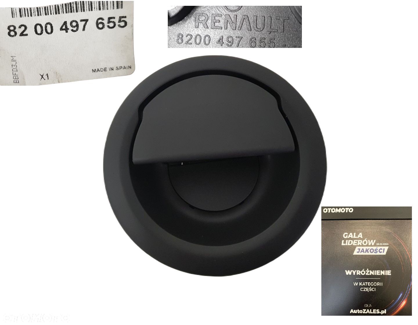 FABRYCZNIE NOWA ORYGINALNA KLAMKA WEWNĘTRZNA TYLNA  PRAWA RENAULT KANGOO II 2 08-21 8200497655 - 1