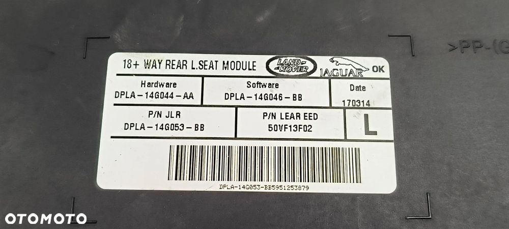 DPLA14G046BB Land Rover Range Rover L405 4.4 D automat 2014 Moduł / Sterownik fotela - 1